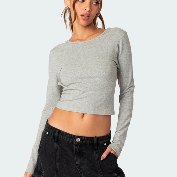 Edikted Grey Backless Top - Picture 4 of 4